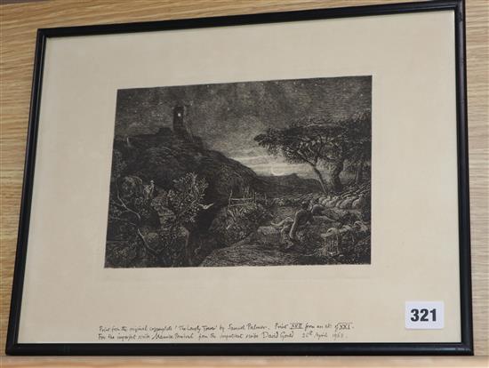 Samuel Palmer (1805-1881) print of plate The Lonely Tower